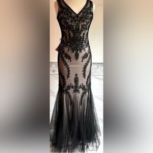 Plus size black/nude gown size 24W NWT!! 👗😍😍